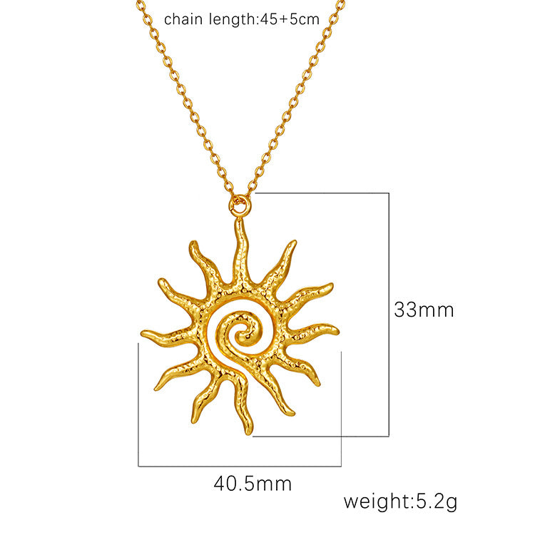 Stainless Steel Pendant Necklace 18K Gold-Plated Chain Trendy Jewelry Wholesale