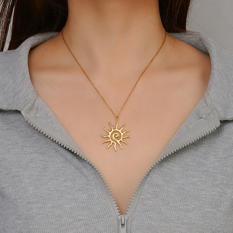 Stainless Steel Pendant Necklace 18K Gold-Plated Chain Trendy Jewelry Wholesale