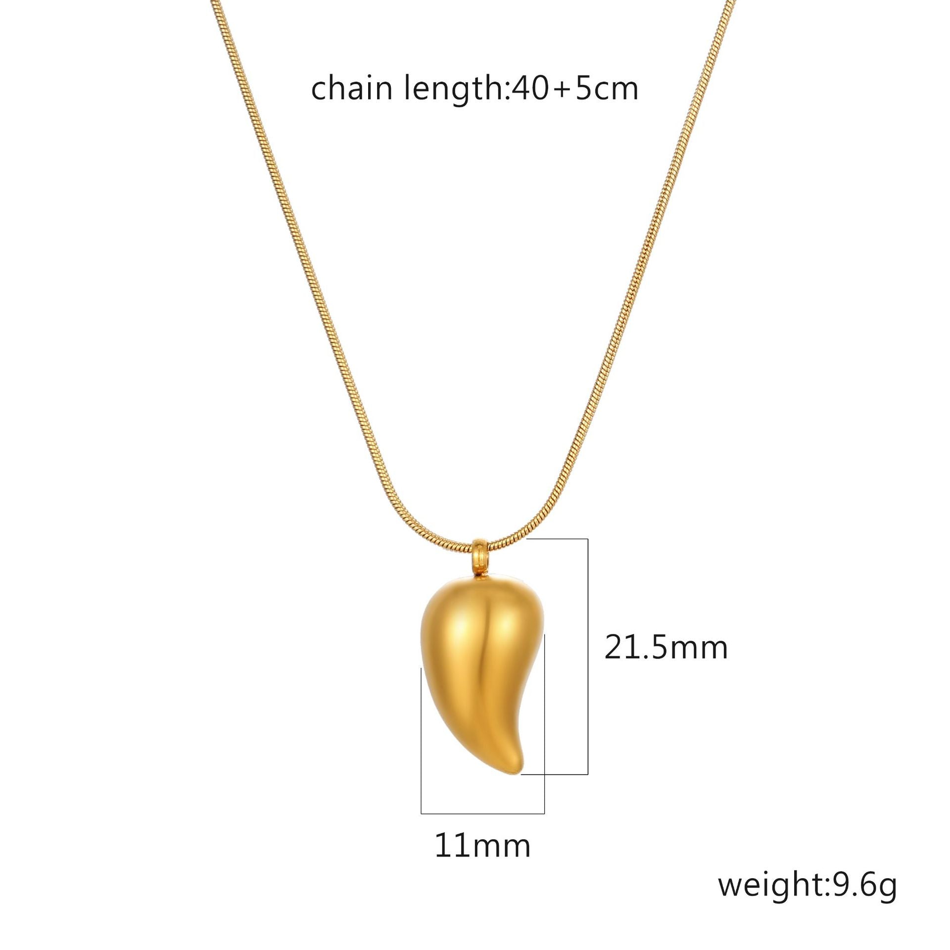 Stainless Steel Pendant Necklace 18K Gold-Plated Chain Trendy Jewelry Wholesale
