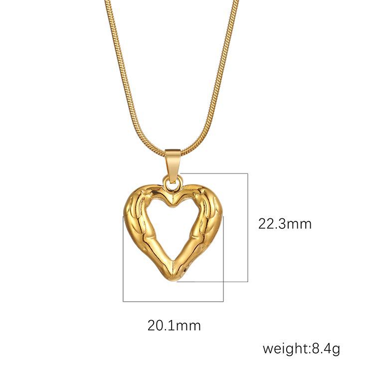 Stainless Steel Pendant Necklace 18K Gold-Plated Chain Trendy Jewelry Wholesale