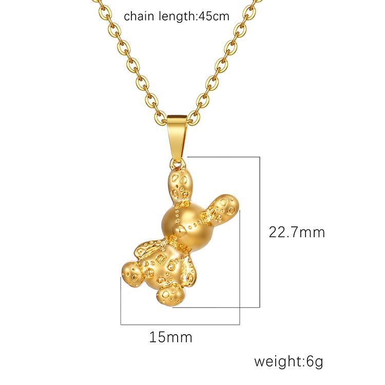 Stainless Steel Pendant Necklace 18K Gold-Plated Chain Trendy Jewelry Wholesale