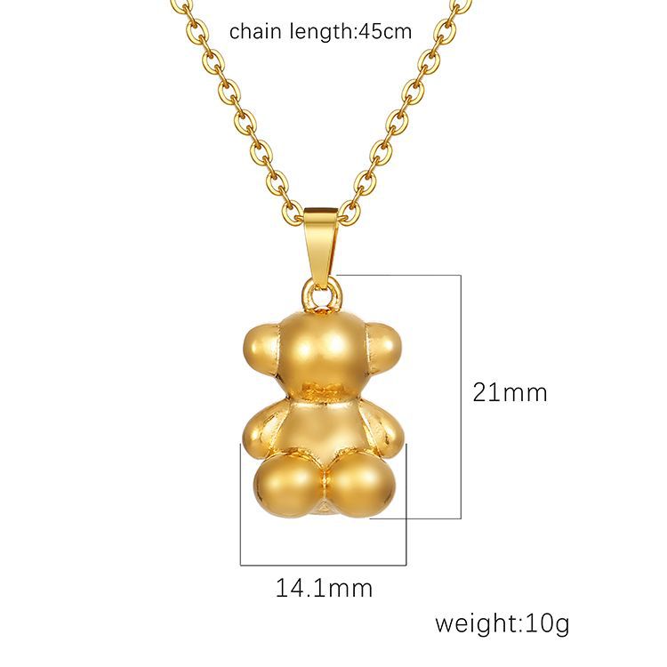 Stainless Steel Pendant Necklace 18K Gold-Plated Chain Trendy Jewelry Wholesale