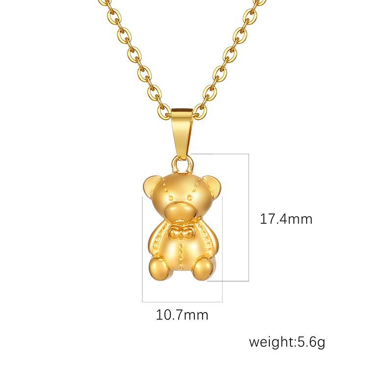 Stainless Steel Pendant Necklace 18K Gold-Plated Chain Trendy Jewelry Wholesale