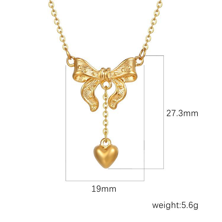 Stainless Steel Pendant Necklace 18K Gold-Plated Chain Trendy Jewelry Wholesale