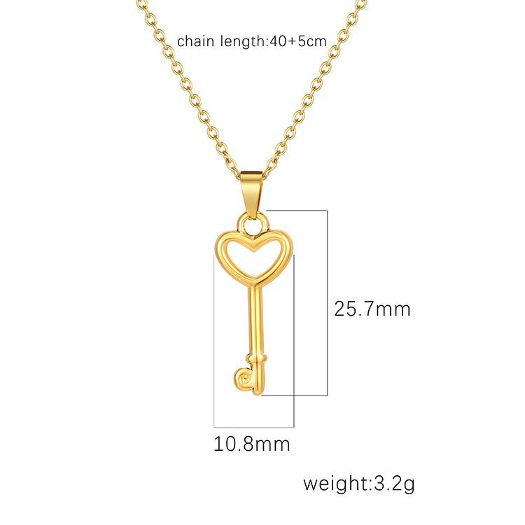 Stainless Steel Pendant Necklace 18K Gold-Plated Chain Trendy Jewelry Wholesale