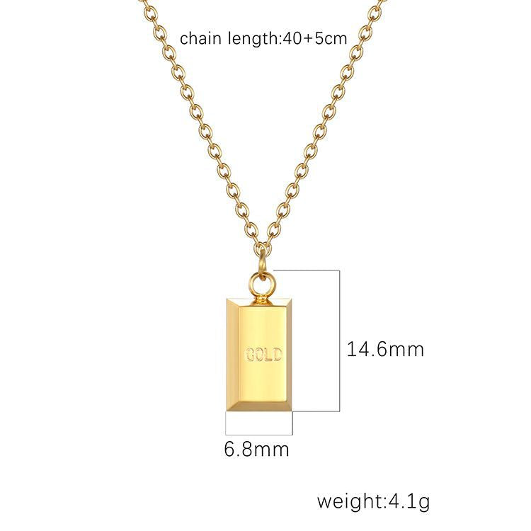 Stainless Steel Pendant Necklace 18K Gold-Plated Chain Trendy Jewelry Wholesale
