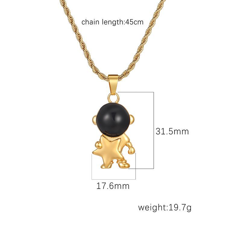 Stainless Steel Pendant Necklace 18K Gold-Plated Chain Trendy Jewelry Wholesale
