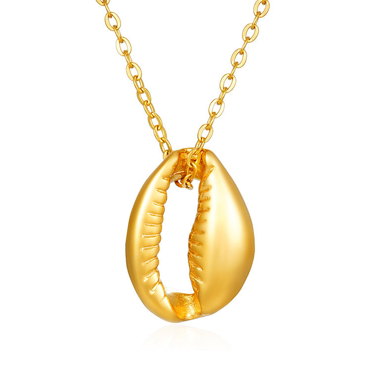 Stainless Steel Pendant Necklace 18K Gold-Plated Chain Trendy Jewelry Wholesale