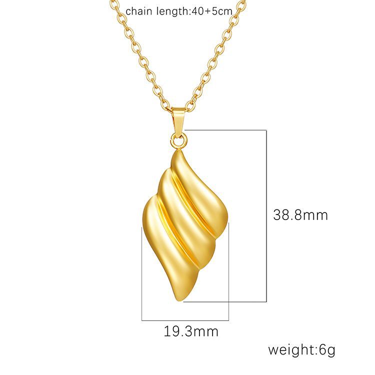 Stainless Steel Pendant Necklace 18K Gold-Plated Chain Trendy Jewelry Wholesale