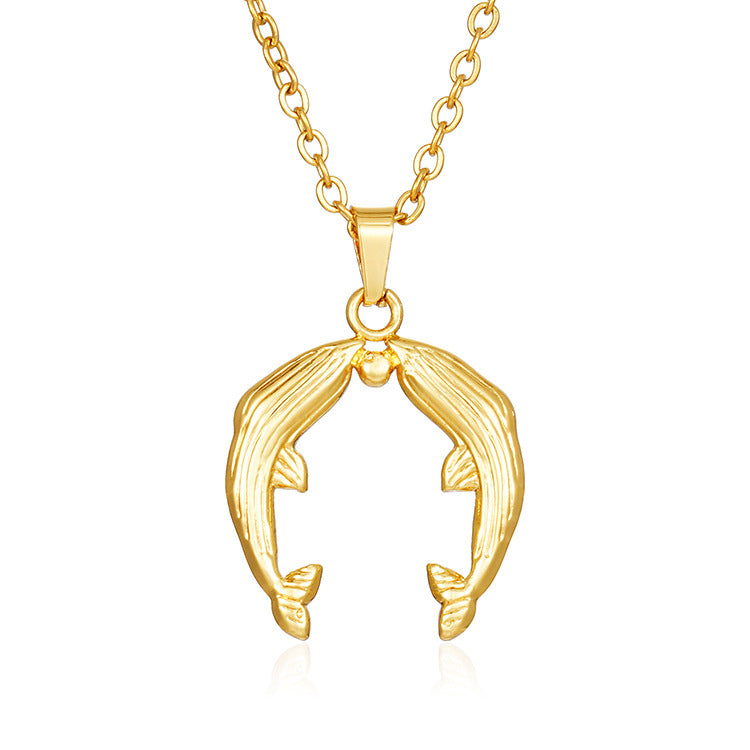 Stainless Steel Pendant Necklace 18K Gold-Plated Chain Trendy Jewelry Wholesale