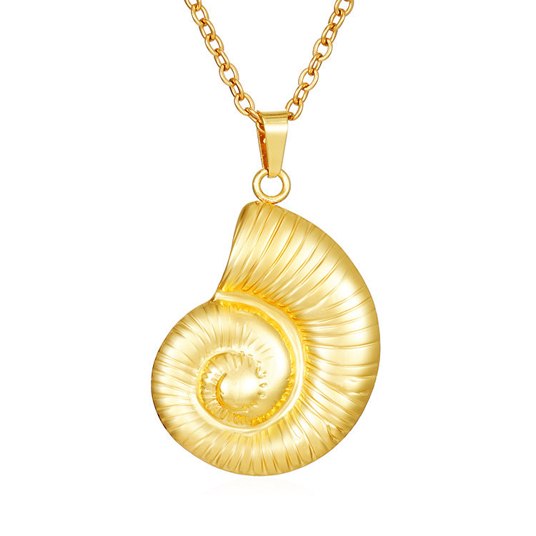 Stainless Steel Pendant Necklace 18K Gold-Plated Chain Trendy Jewelry Wholesale