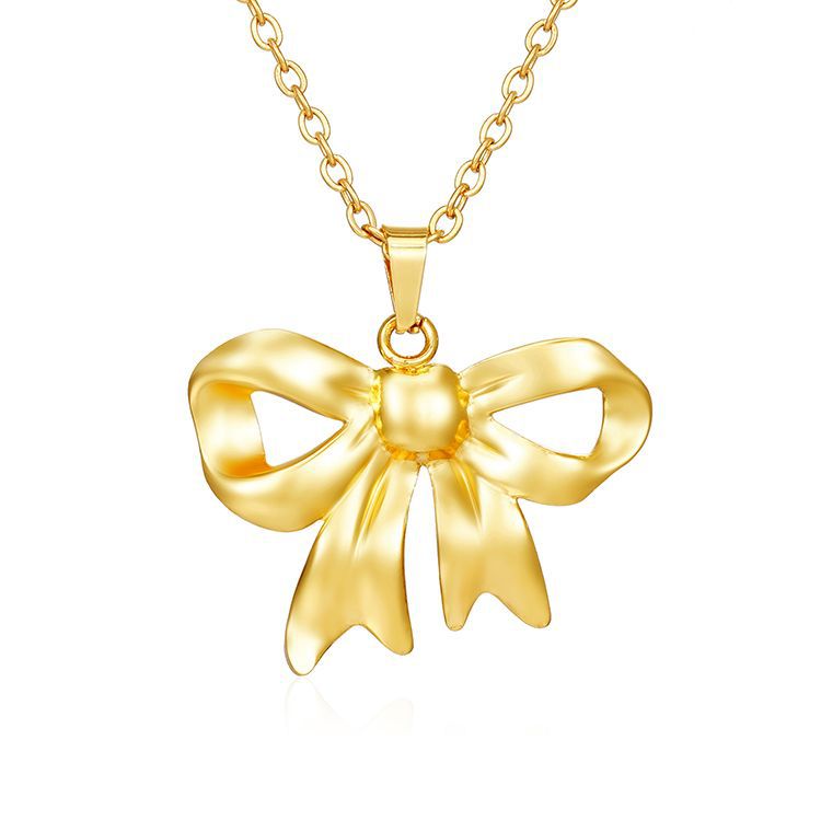 Stainless Steel Pendant Necklace 18K Gold-Plated Chain Trendy Jewelry Wholesale