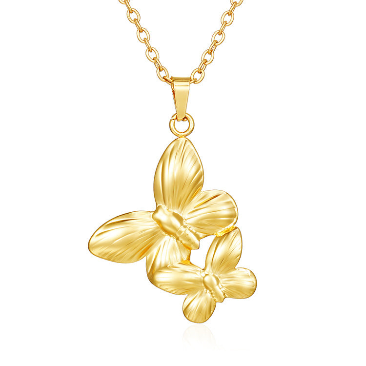 Stainless Steel Pendant Necklace 18K Gold-Plated Chain Trendy Jewelry Wholesale