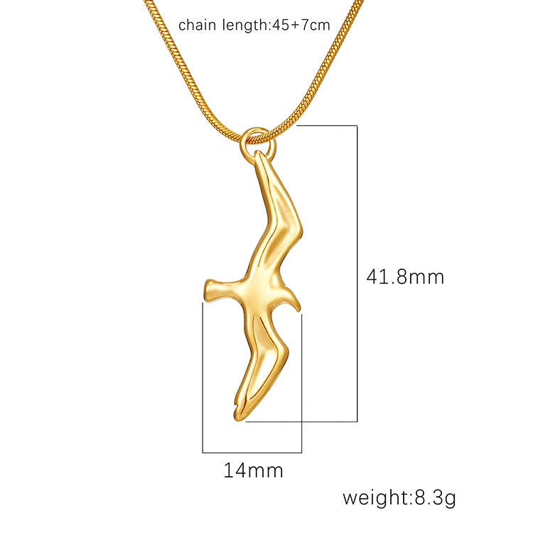 Stainless Steel Pendant Necklace 18K Gold-Plated Chain Trendy Jewelry Wholesale