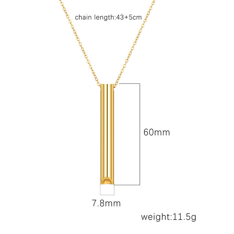 Stainless Steel Pendant Necklace 18K Gold-Plated Chain Trendy Jewelry Wholesale