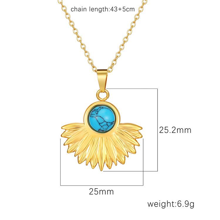 Stainless Steel Pendant Necklace 18K Gold-Plated Chain Trendy Jewelry Wholesale