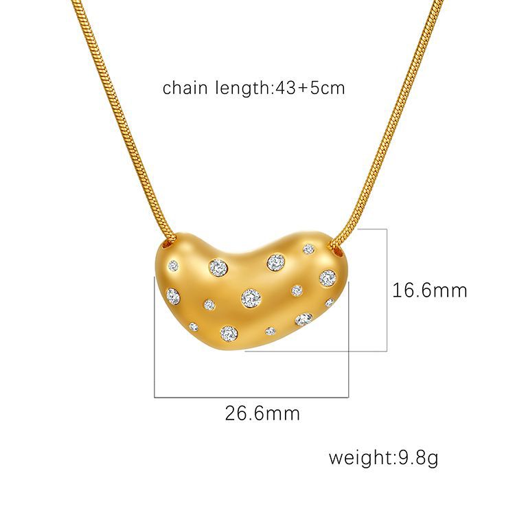 Stainless Steel Pendant Necklace 18K Gold-Plated Chain Trendy Jewelry Wholesale