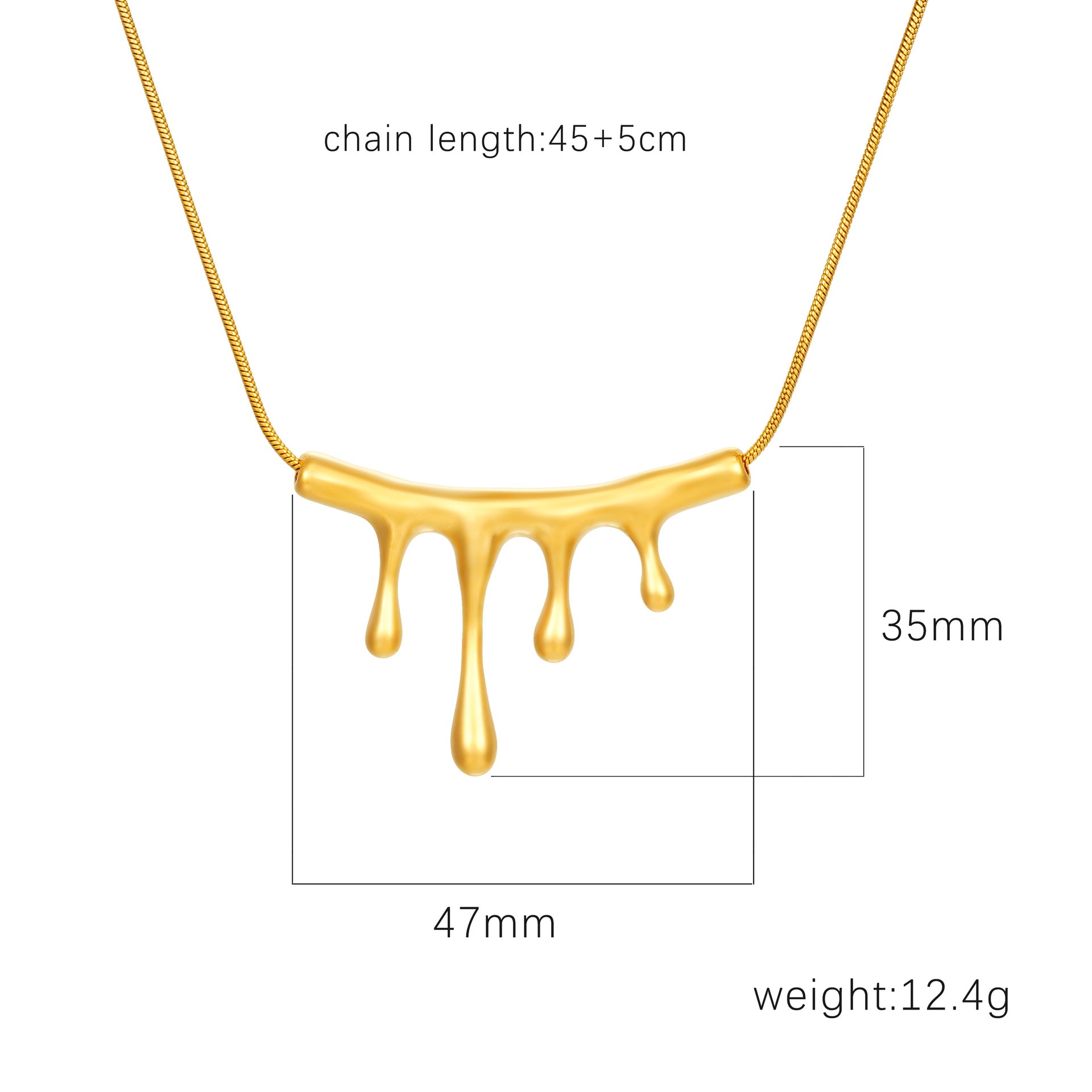 Stainless Steel Pendant Necklace 18K Gold-Plated Chain Trendy Jewelry Wholesale