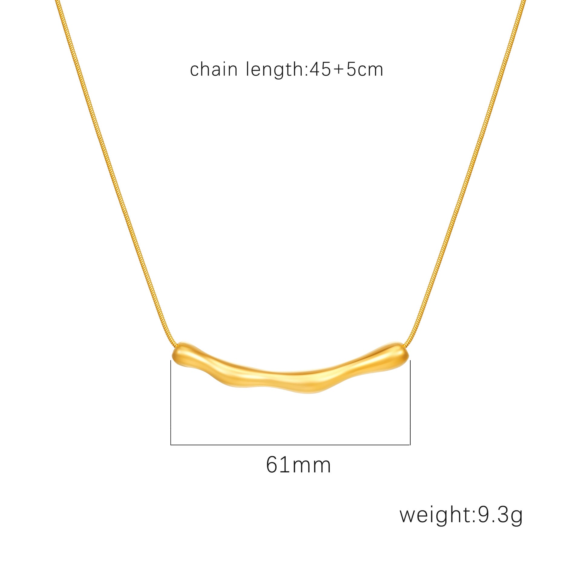 Stainless Steel Pendant Necklace 18K Gold-Plated Chain Trendy Jewelry Wholesale