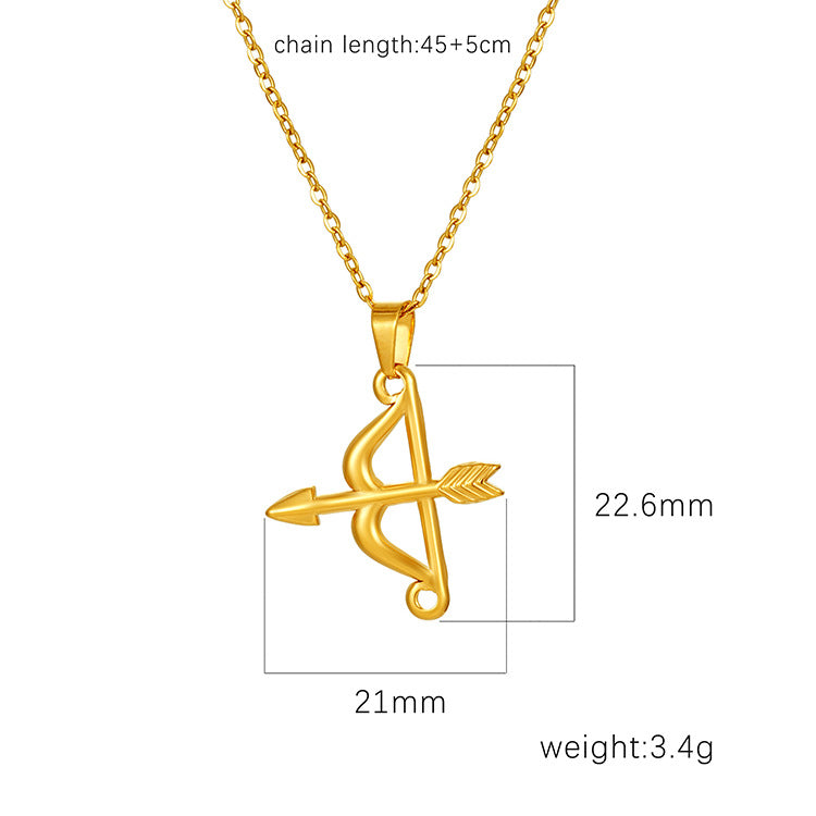 Stainless Steel Pendant Necklace 18K Gold-Plated Chain Trendy Jewelry Wholesale