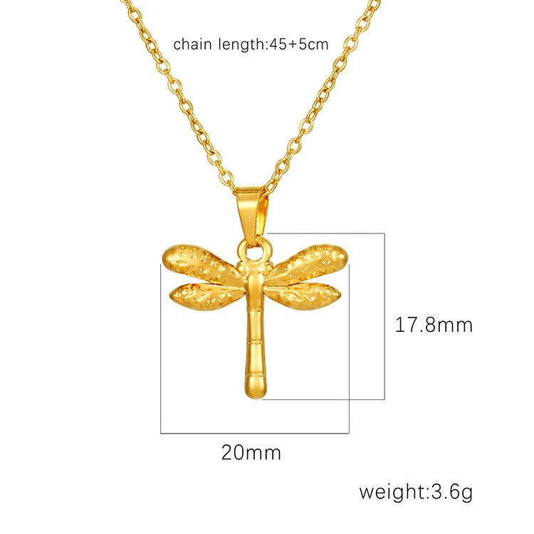 Stainless Steel Pendant Necklace 18K Gold-Plated Chain Trendy Jewelry Wholesale