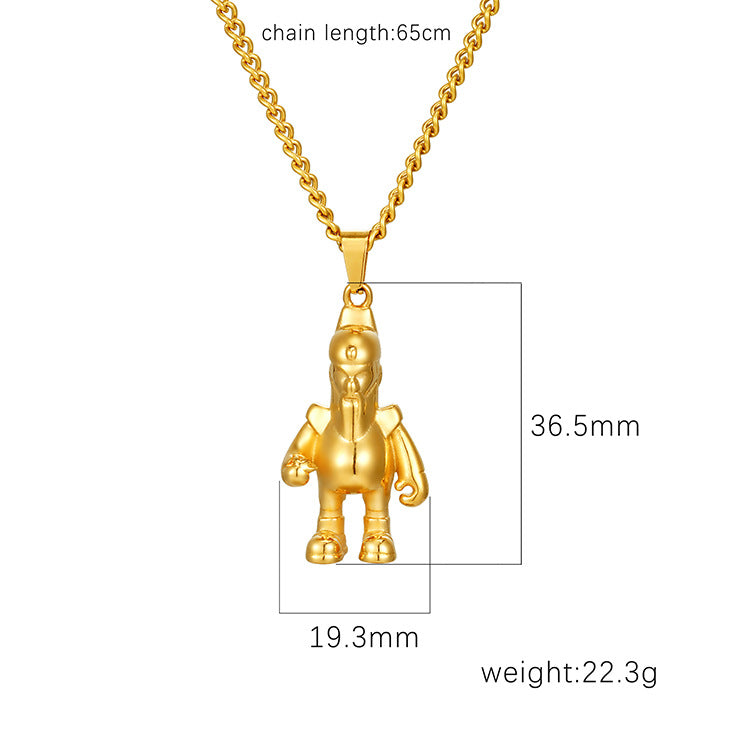Stainless Steel Pendant Necklace 18K Gold-Plated Chain Trendy Jewelry Wholesale