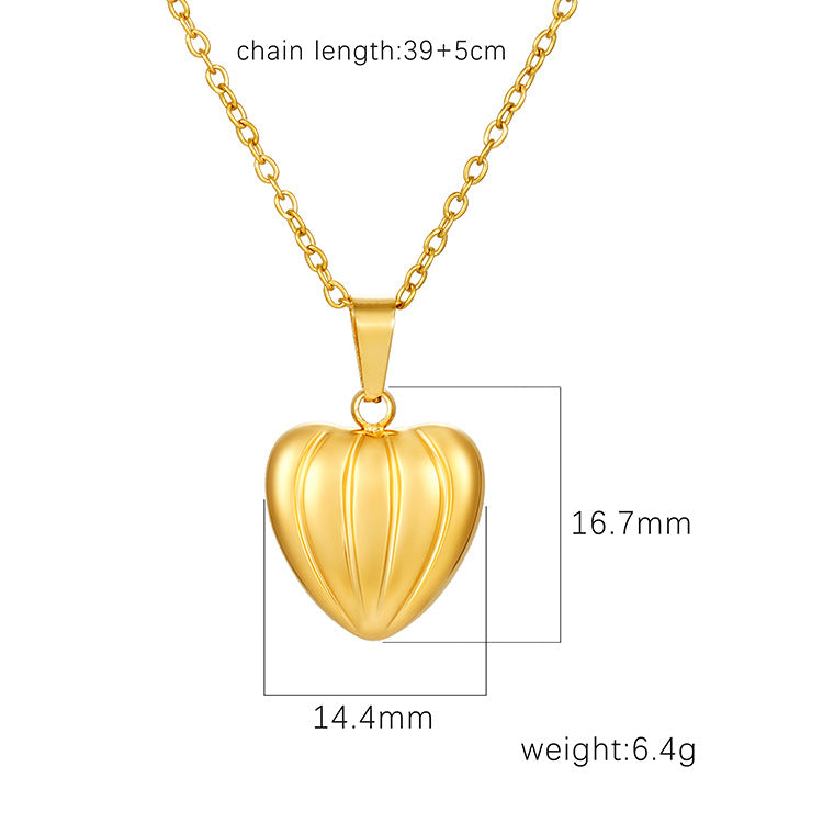 Stainless Steel Pendant Necklace 18K Gold-Plated Chain Trendy Jewelry Wholesale