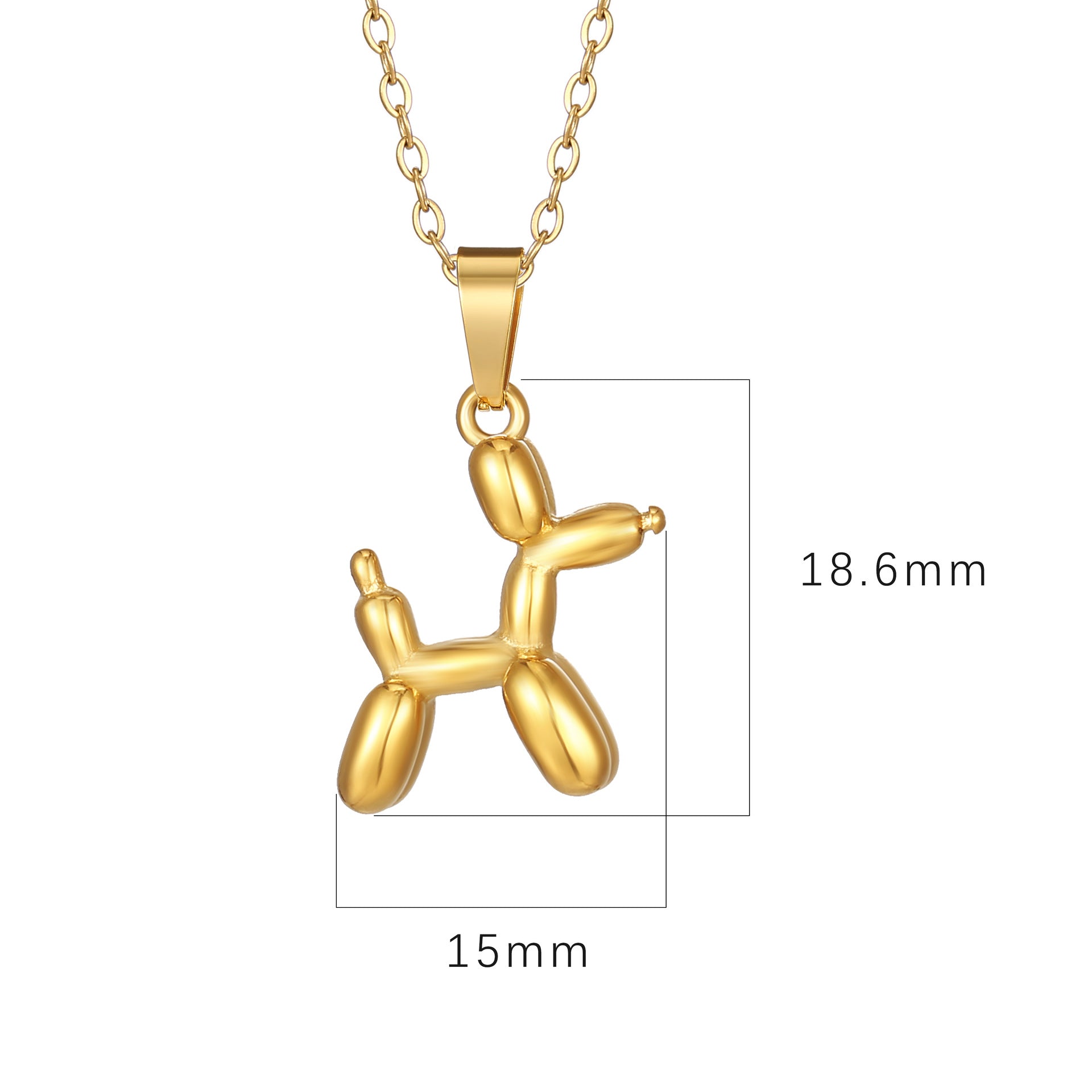 Stainless Steel Pendant Necklace 18K Gold-Plated Chain Trendy Jewelry Wholesale