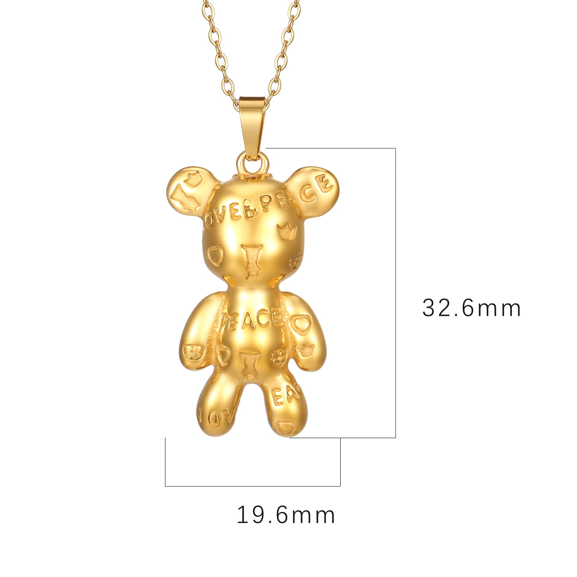 Stainless Steel Pendant Necklace 18K Gold-Plated Chain Trendy Jewelry Wholesale