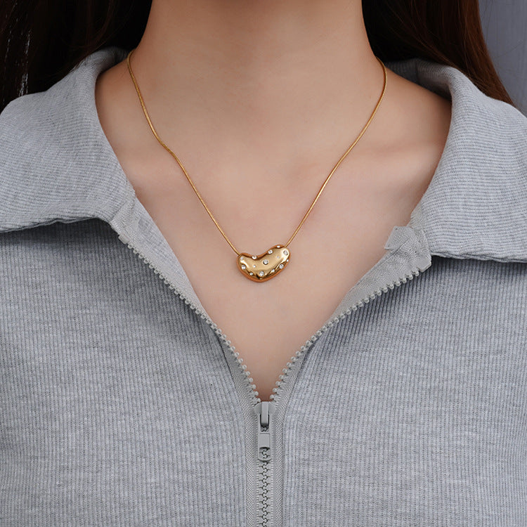 Stainless Steel Pendant Necklace 18K Gold-Plated Chain Trendy Jewelry Wholesale
