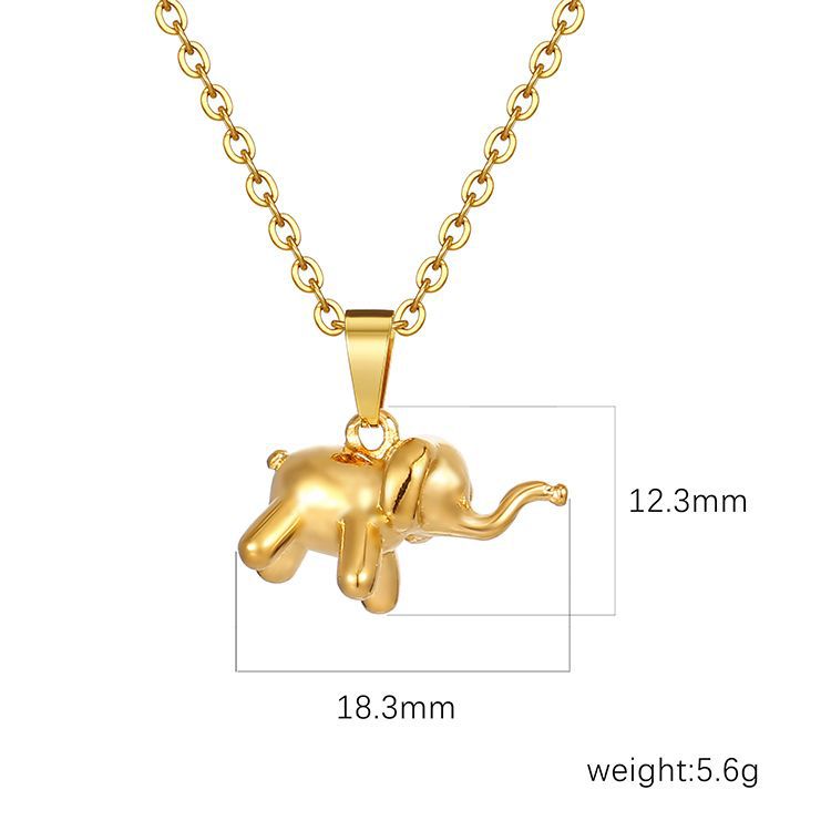 Stainless Steel Pendant Necklace 18K Gold-Plated Chain Trendy Jewelry Wholesale