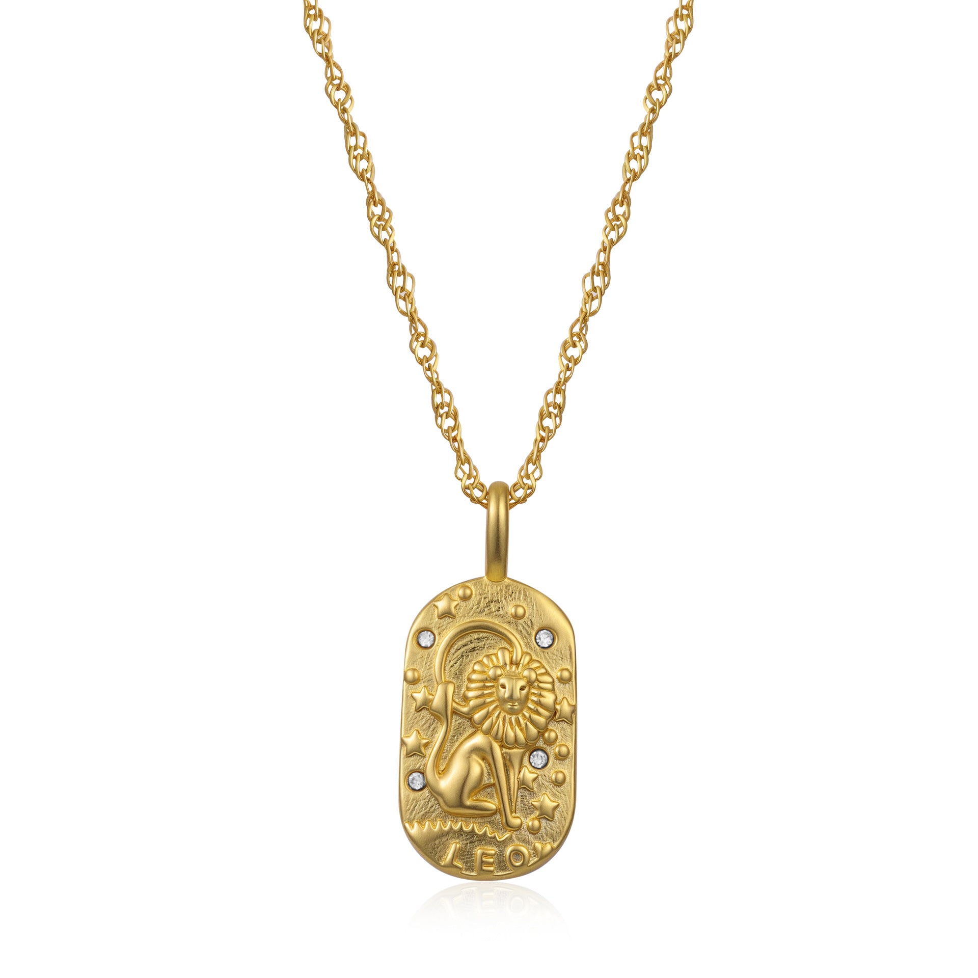 12 Zodiac Sign Pendant Necklace Luxury Gold-Toned Necklace