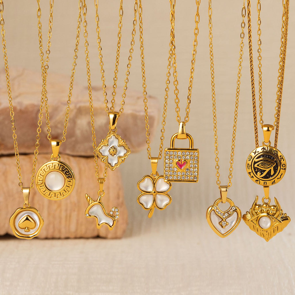 Stainless Steel Necklace Retro Geometric Collarbone-Length Necklace
