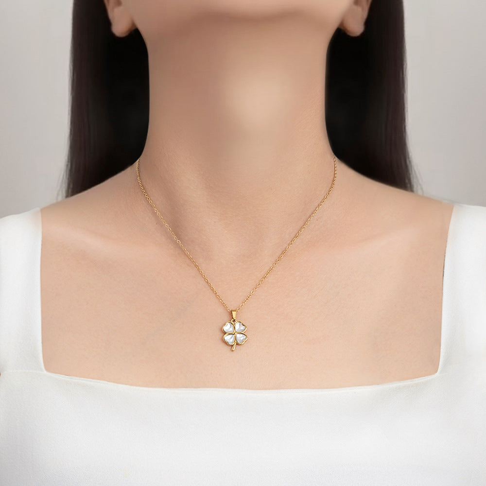 Stainless Steel Necklace Retro Geometric Collarbone-Length Necklace