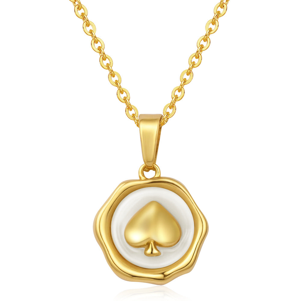 Stainless Steel Necklace Retro Geometric Collarbone-Length Necklace