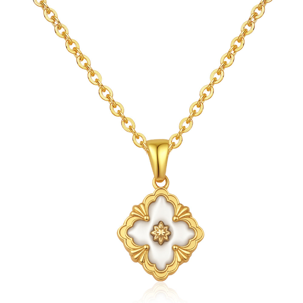 Stainless Steel Necklace Retro Geometric Collarbone-Length Necklace