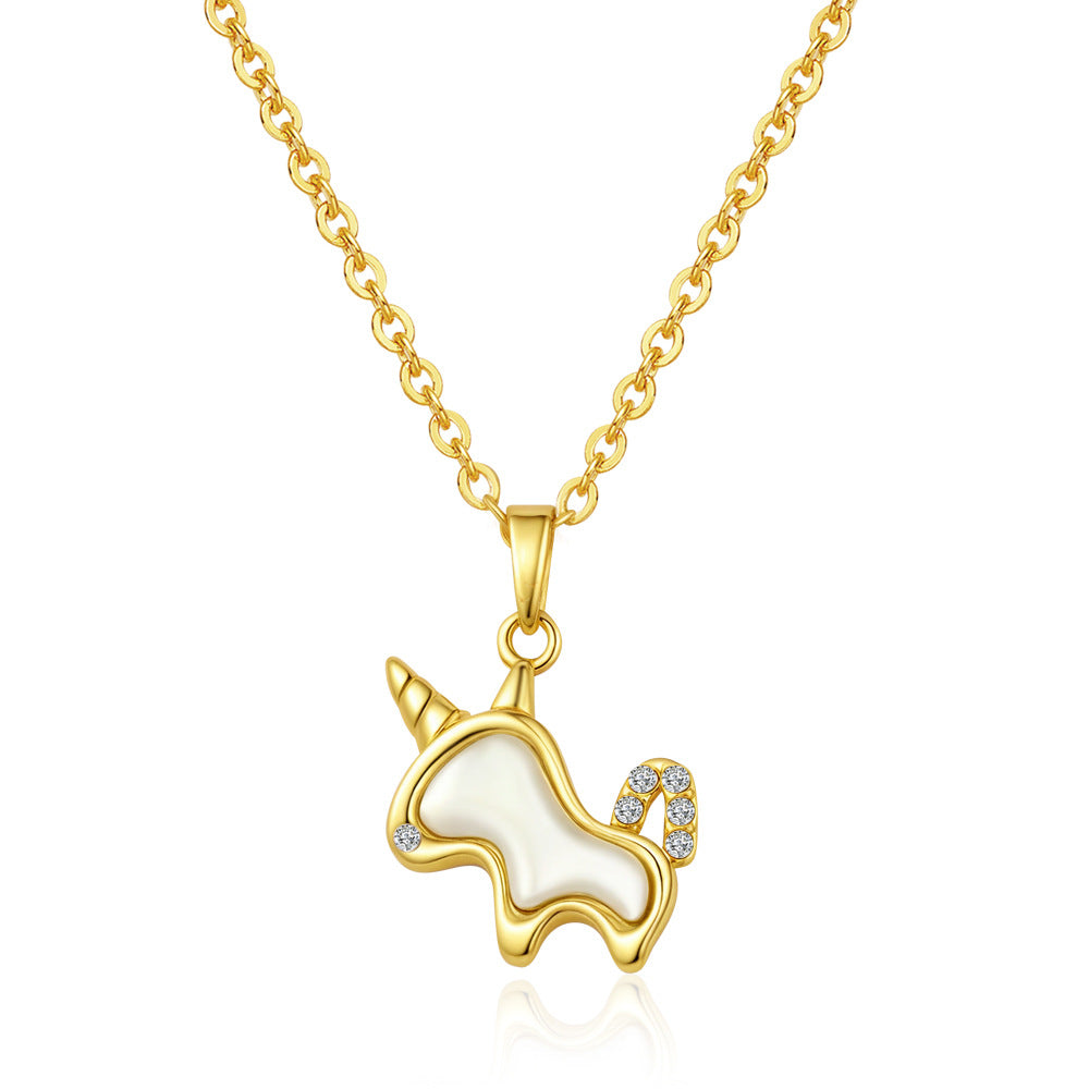 Stainless Steel Necklace Retro Geometric Collarbone-Length Necklace