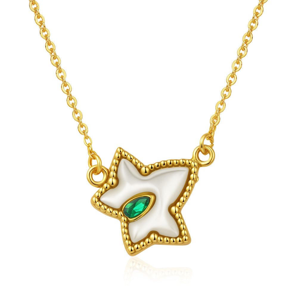 Stainless Steel Necklace Retro Geometric Collarbone-Length Necklace