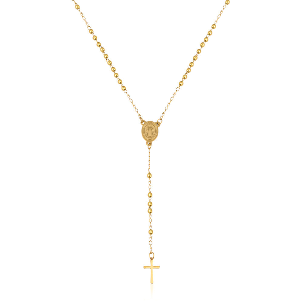 Stainless Steel Necklace Retro Geometric Collarbone-Length Necklace