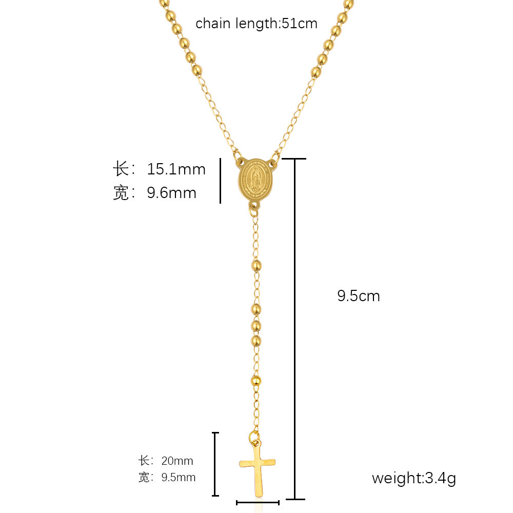 Stainless Steel Necklace Retro Geometric Collarbone-Length Necklace