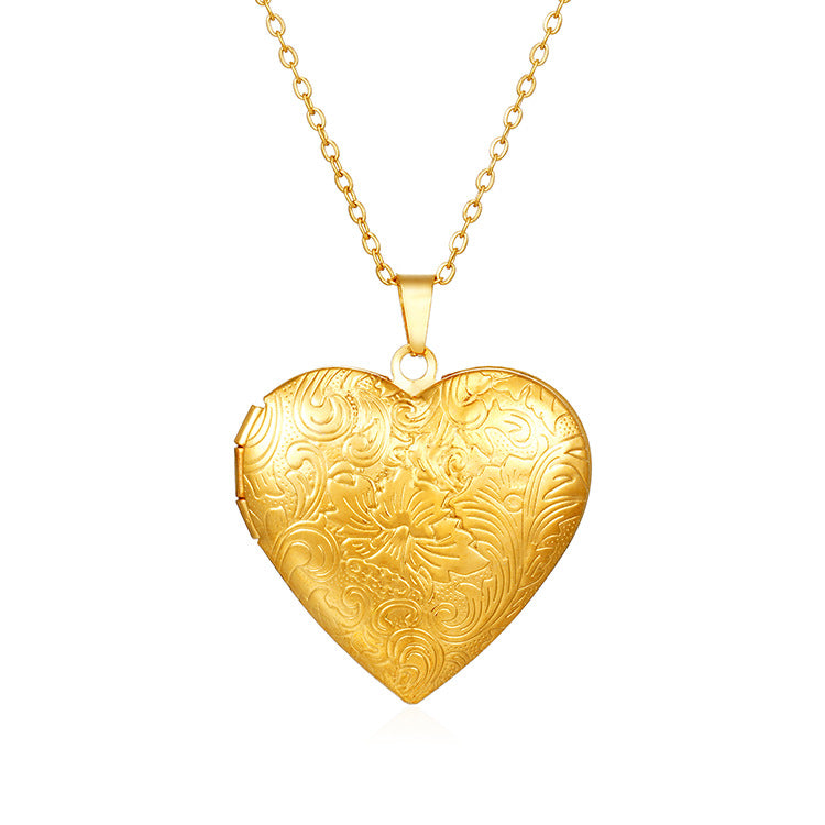 Mirrored Stainless Steel Photo Frame Necklaces DIY Photo Frame Necklaces with Removable Photo Inserts Heart-Shaped Wholesale