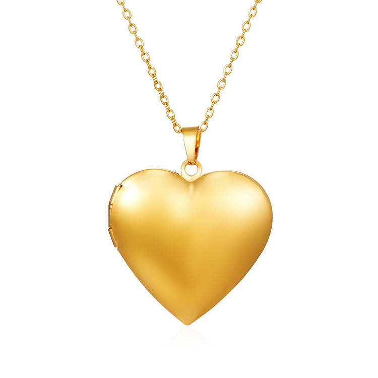 Mirrored Stainless Steel Photo Frame Necklaces DIY Photo Frame Necklaces with Removable Photo Inserts Heart-Shaped Wholesale