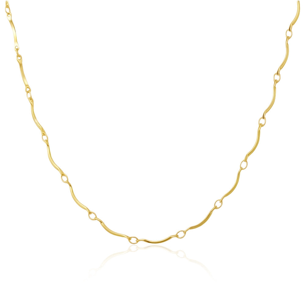 Custom Stainless Steel Plain Ring Oval Link Necklace Cuban Chain Necklace