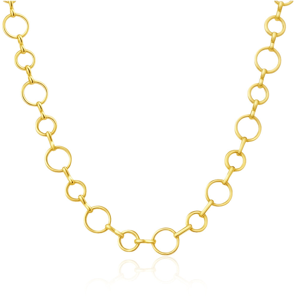 Custom Stainless Steel Plain Ring Oval Link Necklace Cuban Chain Necklace