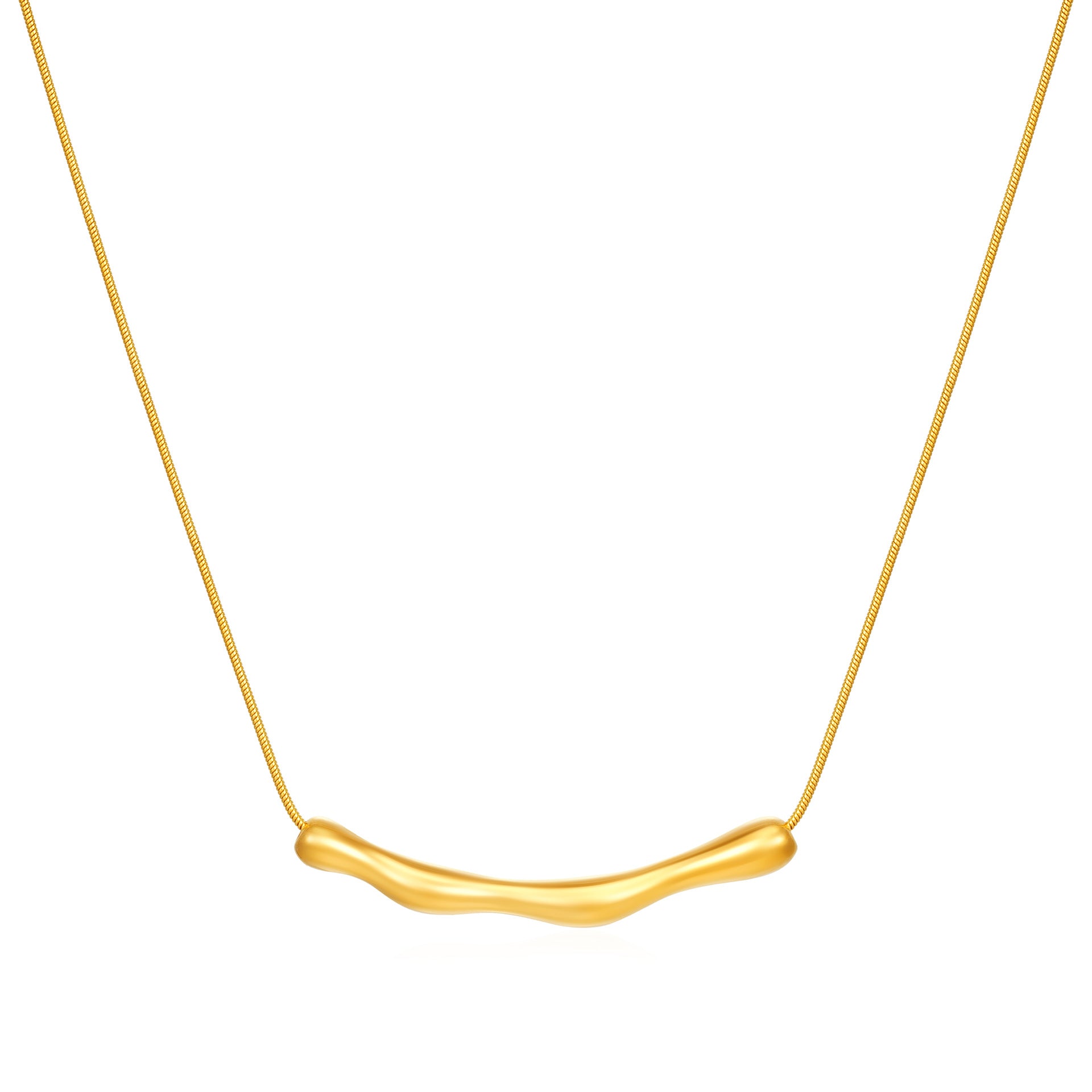 Minimalist Instagram-style necklace: Trendy, unique, hip-hop, niche design with a polished electroplated horn-shaped titanium steel chain