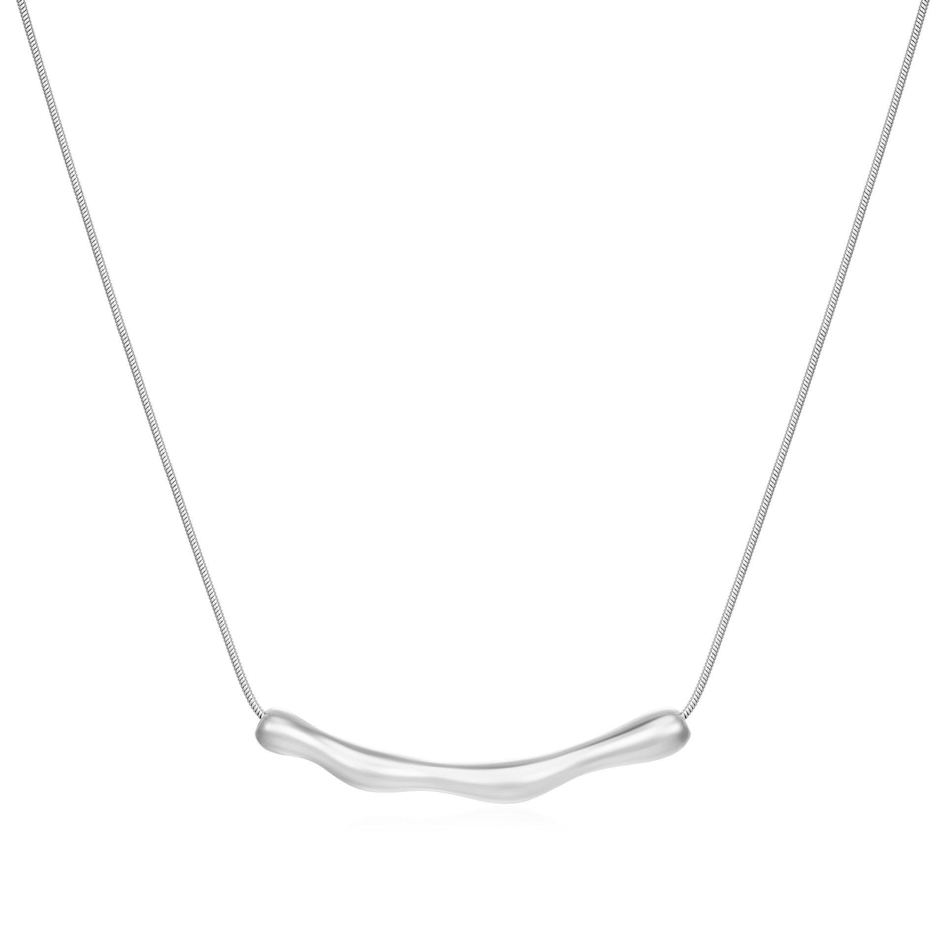 Minimalist Instagram-style necklace: Trendy, unique, hip-hop, niche design with a polished electroplated horn-shaped titanium steel chain