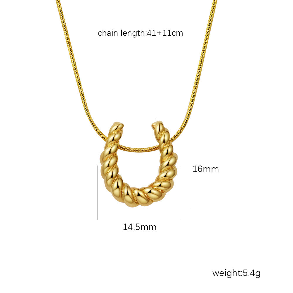 Women's Titanium Steel Necklace Vintage Luxe Minimalist Versatile and Elegant Collar-Length Necklace