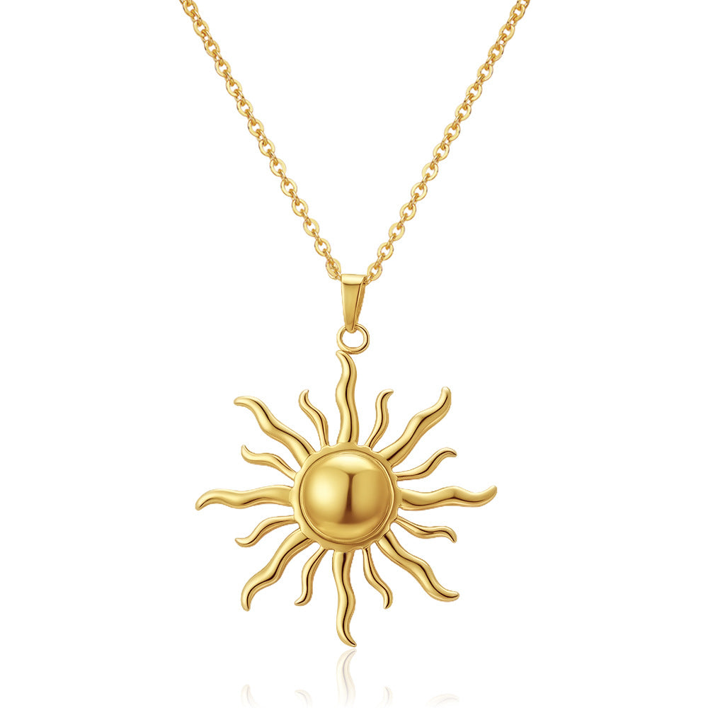 18K Gold-Plated Vintage Titanium Steel Collar Chain Wholesale of Oversized Heart-Shaped Stainless Steel Necklaces