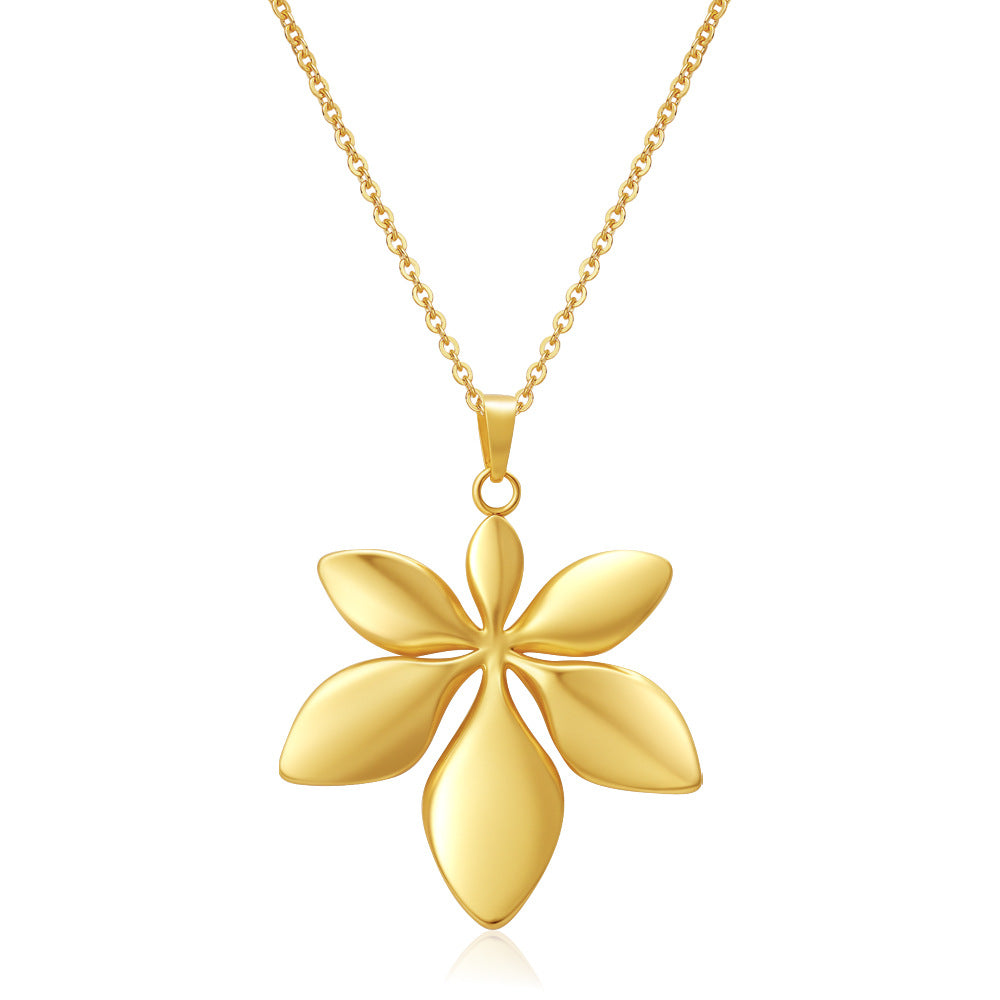 18K Gold-Plated Vintage Titanium Steel Collar Chain Wholesale of Oversized Heart-Shaped Stainless Steel Necklaces
