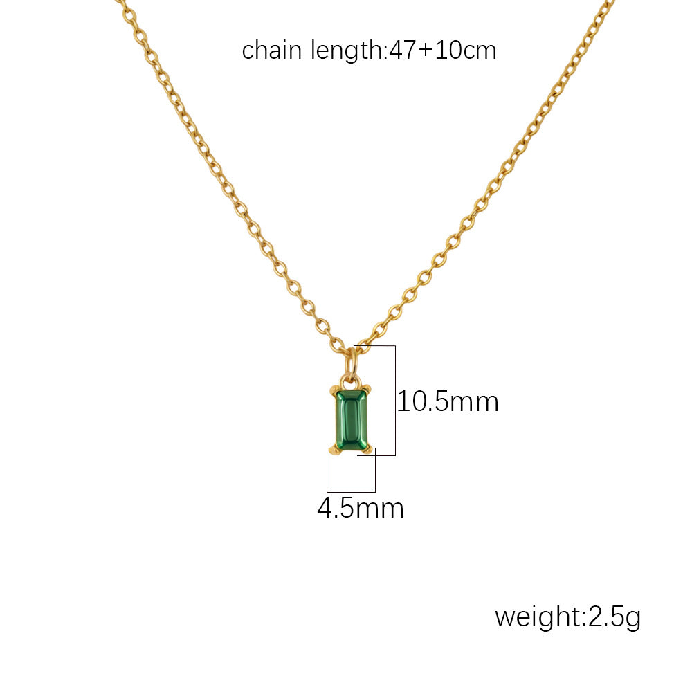Classic-style Rectangular Stone-Green Zircon Earrings with Tassel Clasps Unique and Compact Hoop Earrings